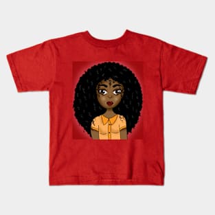 Melanin girl digital art illustration Kids T-Shirt